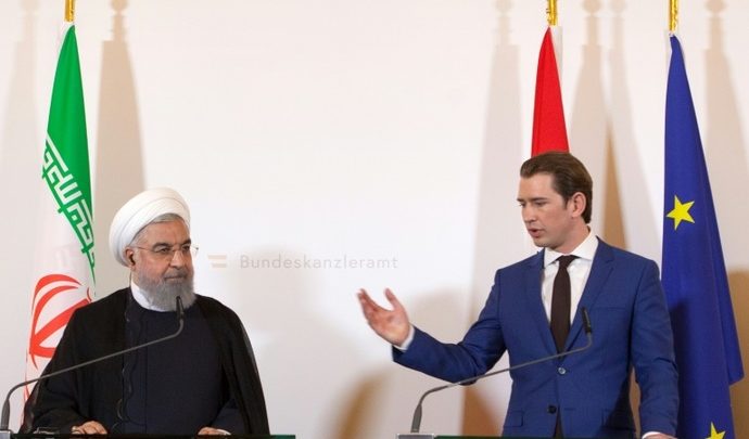 سيباسيتان كورتس, حسن روحاني, النمسا, إيران, دعم ايران للإرهاب