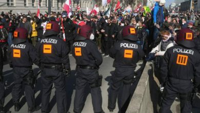 مظاهرة الكورونا، الشرطة النمساوية