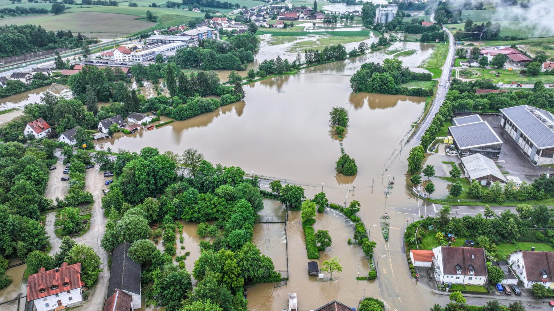 الفيضانات من مقاطعة بافاريا الألمانية